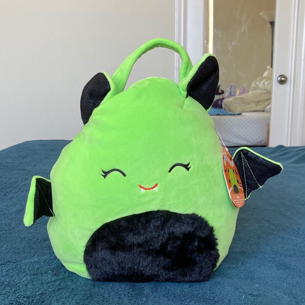 Squishmallows Leap Green Bat Plush Halloween basket